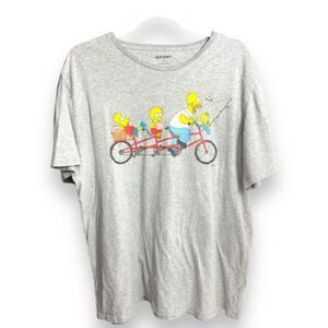 The Simpsons Tandem Bike T-Shirt - Homer, Bart, Lisa, Maggie - Men's XL